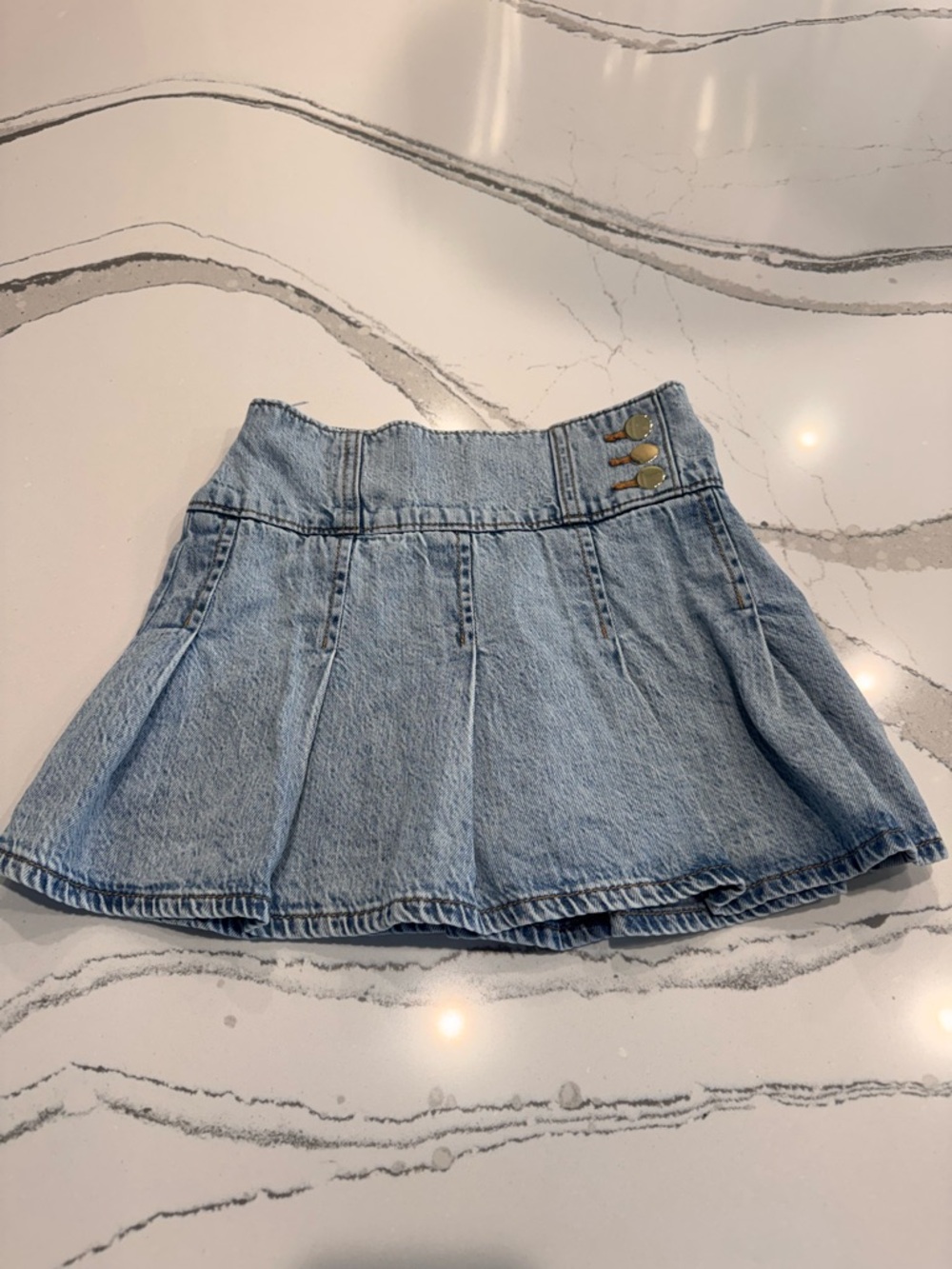 Abercrombie Kids Girls Pleated Denim Skort Size 9/10 Regular